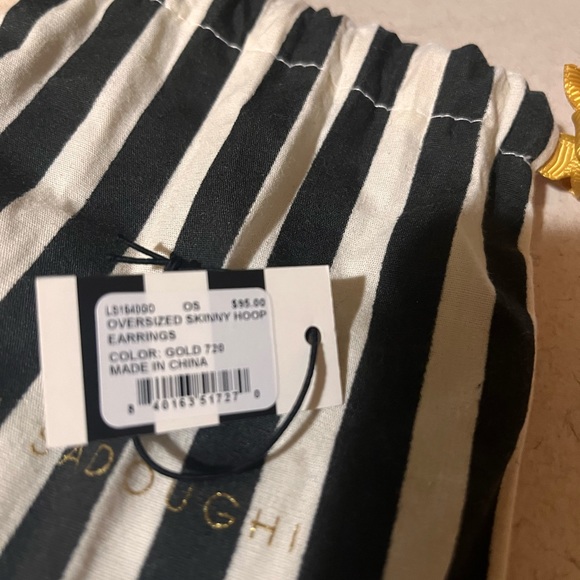 14K Gold Lele Sadoughi  brand new , never worn oversized slim hoops - Picture 3 of 4